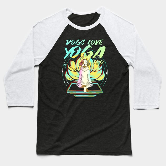 Zen Meditating Yoga Dog Baseball T-Shirt by Trendy Black Sheep